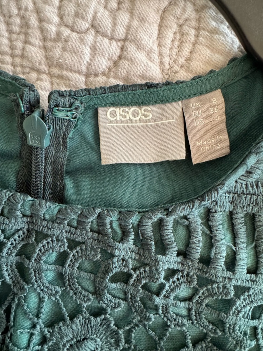ASOS Dark Green Lace Midi Dress - Picture 5 of 6